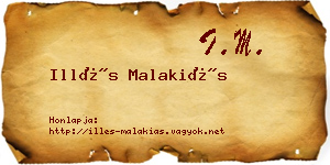 Illés Malakiás névjegykártya